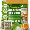 Spearmint Tea Bags, 100% Natural & Pure Spearmint Leaves. Loose Leaf Spearmint Herbal Tea. Spearmint Leaf Tea. No Sugar, No Caffeine, No Gluten, Vegan. view 1
