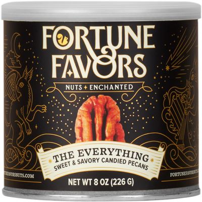 Fortune Favors Candied Pecans, Sweet and Salty Snack, Hand Crafted in Small Batches, USA-Grown (8oz, Everything)