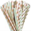 WHATON Pack Of 100 Paper Straws Colorful Paper Straws Paper Drinking Straws Disposable Straws For Birthday Wedding Baby Shower Celebration Accesories view 2