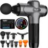 TOLOCO Massage Gun, Upgrade Deep Tissue Back Massager with 10 Replacement Heads, Percussion Massage Guns for Athletes for Pain Relief, Super Quiet Electric Massager for Valentine Gift, Carbon view 1