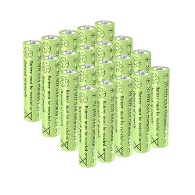 GSUIVEER Rechargeable Solar Light Batteries AAA NiMh 600mAh 1.2V for Outdoor Garden Lights (20 Pack)