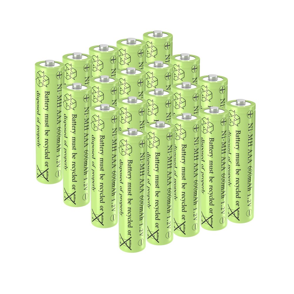 GSUIVEER Rechargeable Solar Light Batteries AAA NiMh 600mAh 1.2V for Outdoor Garden Lights (20 Pack)