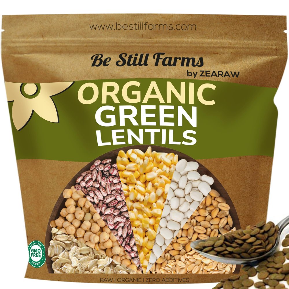 Be Still Farms Organic Green Lentils Dry - Lentils Bulk (4.8lb) Similar to French Lentils le Puy - Ideal for Soup, Pasta, Pilof - USDA Certified | Vegan | Non-GMO | Gluten Free
