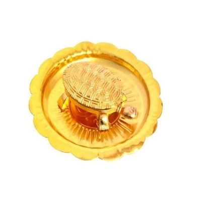 Aport Home Presents Tortoise with Metal Plate Vaastu,Fengshui Colour - Golden by #Aport-5907