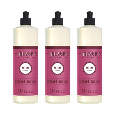 Mrs. MEYER'S Clean Day Liquid Dish Soap, Mum, 16 Fl Oz. (Pack of 3)