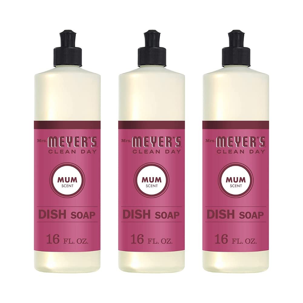 Mrs. MEYER'S Clean Day Liquid Dish Soap, Mum, 16 Fl Oz. (Pack of 3)