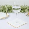 Efavormart 50 Pack | 2 Ply Soft White With Gold Foil Edge Party Paper Napkins, Dinner Cocktail Beverage Napkins view 1