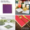 Efavormart 50 Pack | 2 Ply Soft White With Gold Foil Edge Party Paper Napkins, Dinner Cocktail Beverage Napkins view 4