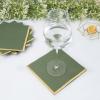 Efavormart 50 Pack | 2 Ply Soft Olive Green With Gold Foil Edge Party Paper Napkins, Dinner Cocktail Beverage Napkins view 2
