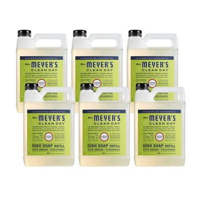 Mrs. MEYER'S CLEAN DAY Liquid Dish Soap Refill Lemon Verbena, 48 Fl Oz. (Pack of 6)