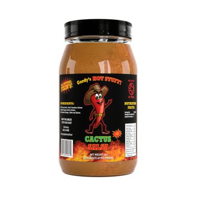 Gordy's Hot Stuff! Hot Cactus Salsa - Made in Texas with West Texas Cactus, Fresh Tomatoes, and Fiery Jalapeo Peppers - 16oz