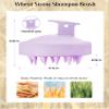 HEETA Scalp Massager Hair Growth, Soft Silicone Scalp Scrubber Shampoo Brush for Exfoliation, Dandruff Removal & Head Massage Stress Relax, Wet & Dry Use for Thick, Thin Hair Care, Wheat Straw Purple view 2