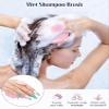 HEETA Scalp Massager Hair Growth, Soft Silicone Scalp Scrubber Shampoo Brush for Exfoliation, Dandruff Removal & Head Massage Stress Relax, Wet & Dry Use for Thick, Thin Hair Care, Wheat Straw Pink view 3