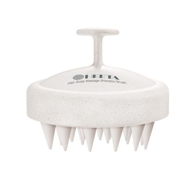 HEETA Scalp Massager Hair Growth, Soft Silicone Scalp Scrubber Shampoo Brush for Exfoliation, Dandruff Removal & Head Massage Stress Relax, Wet & Dry Use for Thick, Thin Hair Care, Wheat Straw Beige