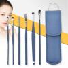 12 Pcs Ear Pick Earwax Removal Kit, Ear Cleaning Tool, Stainless Steel Earwax Removal Tool with Leather Storage Box (Blue&Green) view 4