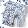 Karenhi 200 Pcs Blue Paper Hand Towels 2 Ply Blue Floral Bathroom Guest Napkins Flower Decorative Disposable Napkins Wildflower Disposable Bathroom Towels for Wedding Birthday Party Baby Shower view 1