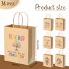 PerKoop 36 Pcs Teacher Appreciation Gift Paper Bag with Handles, Thank You Teacher Treat Present Bags for Teacher Appreciation Week, Birthday, Christmas Supplies(Kraft) view 2