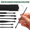12 Pcs Ear Pick Earwax Removal Kit, Ear Cleaning Tool, Stainless Steel Earwax Removal Tool with Leather Storage Box (Black&Yellow) view 2