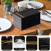 Hunanyume 100pcs 3-Ply Black and Gold Paper Napkins, Black Elegant Dinner Napkins, Gold Foil Guest Napkins Disposable Hand Towels for Bathroom Wedding Anniversary Birthday Holiday Party view 3