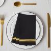 Hunanyume 100pcs 3-Ply Black and Gold Paper Napkins, Black Elegant Dinner Napkins, Gold Foil Guest Napkins Disposable Hand Towels for Bathroom Wedding Anniversary Birthday Holiday Party view 4