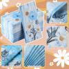 Karenhi 200 Pcs Blue Floral Napkins 2 Ply Daisy Disposable Hand Towels for Bathroom Flower Disposable Napkins Summer Decorative Paper Hand Towel for Baby Shower Birthday Party view 4