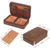 OLOTU Leather Cigar Box, Portable Travel Cigar Humidor, Cedar Lined Humidity Box, Keep Cigars Fresh Humidor Great Gift for Men view 2