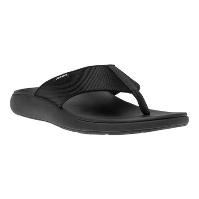 ABEO Alpha Flip Flops for Men | Orthopedic Sandals | Arch Support Flip Flops Men | Plantar Fasciitis Relief Sandals | Built-in Orthotics Black
