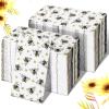 200 Pcs Bee Guest Napkins 2 Ply Disposable Paper Hand Towel for Bathroom Spring Yellow Napkins Floral Bathroom Hand Towels for Honey Bee Birthday Baby Shower Party Decoration Lunch Dinner Kitchen view 1
