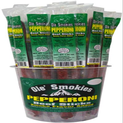 Buffalo Bills Pepperoni Ole Smokies - 15 Wrapped Beef Sticks Per Tub