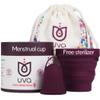 UVA Reusable Menstrual Cup Heavy Flow Kit with Sterilizer - Size B - 10-Year Durable & Leak-Proof Silicone - Large Menstrual Cup, Sterilizer & Traveling Bag Period Cup Set view 1