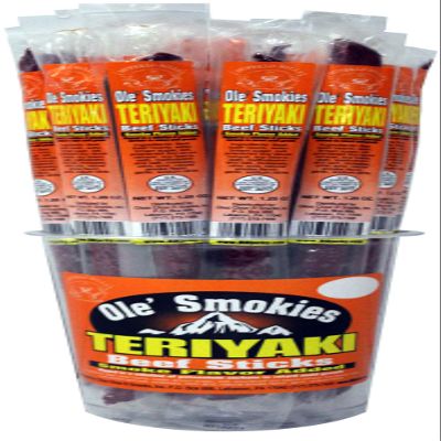 Buffalo Bills Teriyaki Ole Smokies - 15 Wrapped Beef Sticks Per Tub