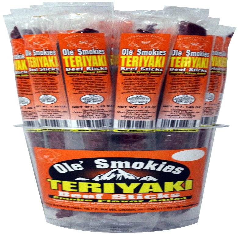 Buffalo Bills Teriyaki Ole Smokies - 15 Wrapped Beef Sticks Per Tub