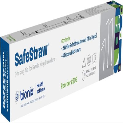 Bionix - SafeStraw, Drinking Straw Attachment, Ideal Drinking Aid for Patients with Swallowing Disorders, Safe & Effective, Reusable, Simple & Discreet, For Single-Patient Use, Easy-To-Clean