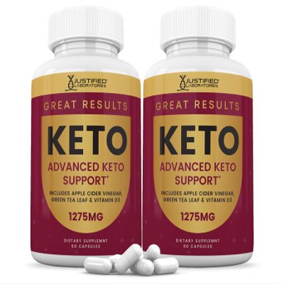 Justified Laboratories Great Results Keto ACV Pills 1275MG Formulated with Apple Cider Vinegar Keto Support Blend 60 Capsules (2 Bottles)