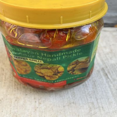 Authentic Nepali Akabare Khursani Gravy Spicy Red Cherry Pickle - Chiltepin Peppers/Chile Chiltepe/Chili Piquin Super Spicy Akabare Khursani Achar Pickles