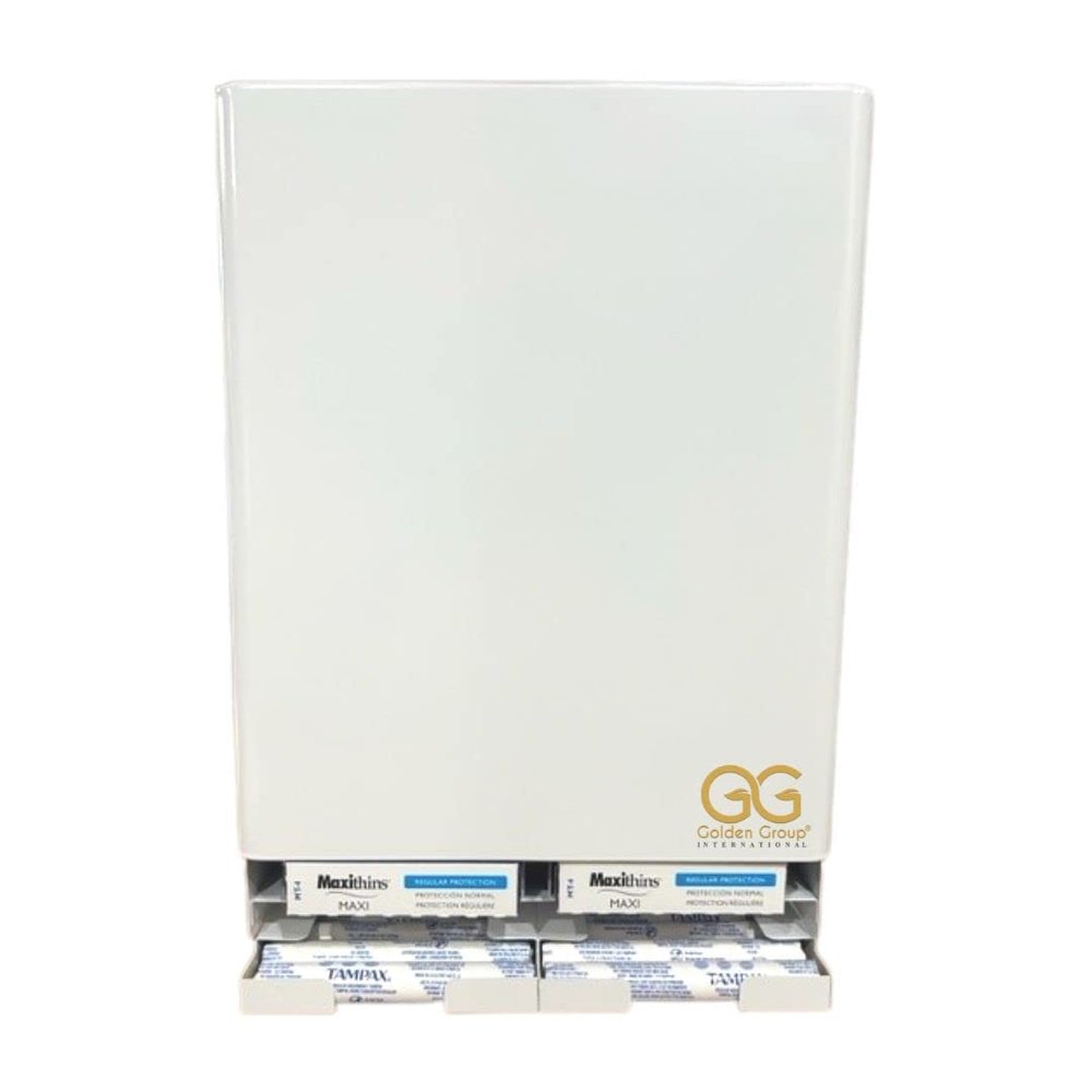 GG Golden Group International, Tampon & Sanitary Napkin Vending Dispenser, Steel Cabinet with Lock, Wall mountable, White Steel, SD9000WH - No Batteries Required
