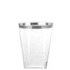 Disposable 10 oz Square Crystal Clear Plastic Tumblers with Silver Rim - Elegant Disposable Hard Plastic Cups Silver Rimmed - For Party, Weddings, Baby Showers, Events, Fancy Catering Cups (20 PACK) view 1
