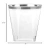 Disposable 10 oz Square Crystal Clear Plastic Tumblers with Silver Rim - Elegant Disposable Hard Plastic Cups Silver Rimmed - For Party, Weddings, Baby Showers, Events, Fancy Catering Cups (20 PACK) view 2