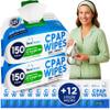 CPAP Mask Wipes - 300 Count Jumbo Pack + 12 Travel Sheets - Dura Cleanse Extra Large, Extra Moist Cleaning Wipes for Full Face, Nasal Masks Unscented Cleaner for CPAP Machine Supplies and Accessories view 1