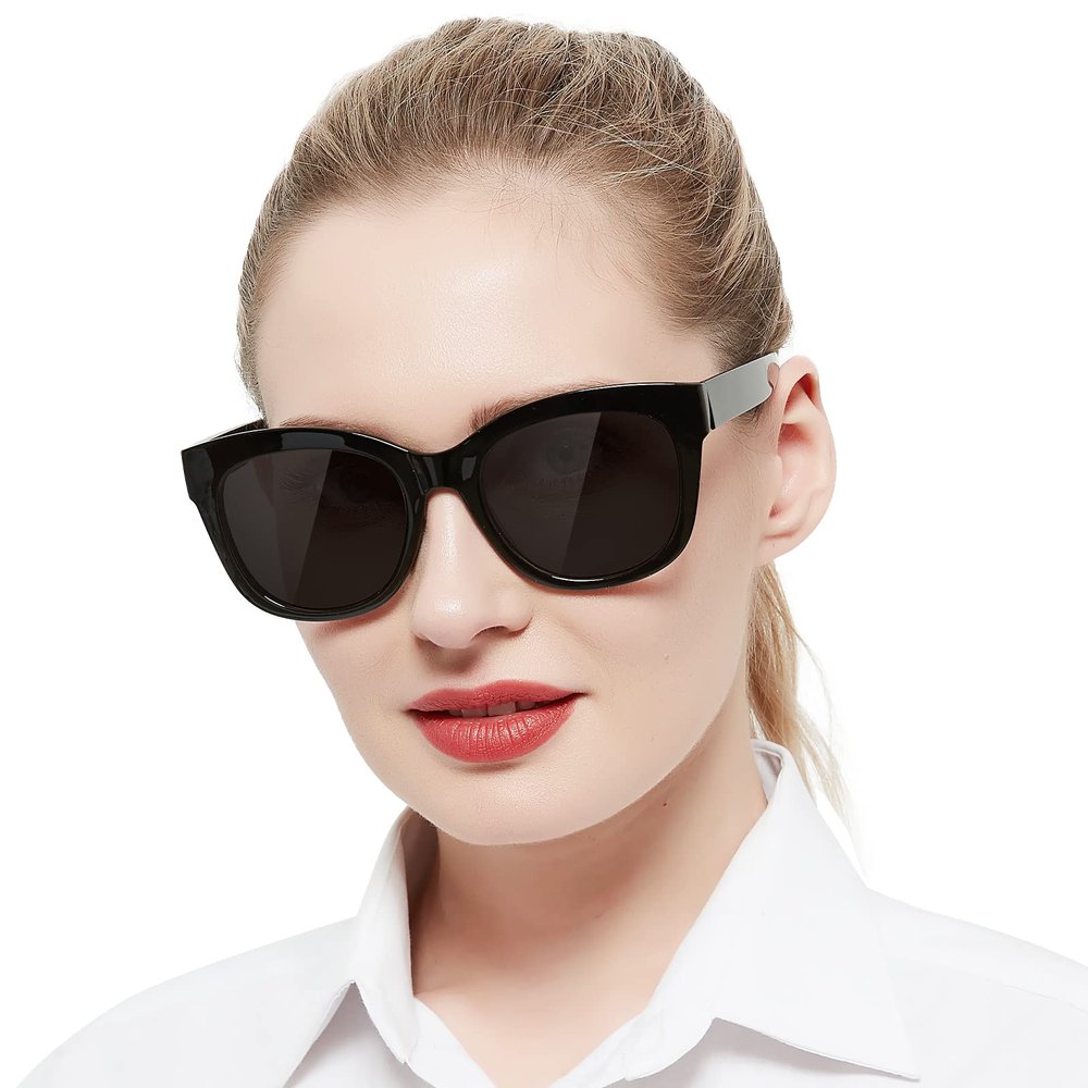 AEZUNI Reading Sunglasses for Women 1.0 Oversized Designer Readers with Large Frame 0 1.00 1.25 1.50 1.75 2.00 2.25 2.50 2.75 3.00 3.50 (Black,not bifocals)