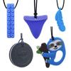 GNAWRISHING Sensory Chew Necklace for Boys, 5 Pack Chew Necklaces for Kids with Autism, ADHD, SPD, Chewing, Oral Motor view 1