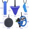 GNAWRISHING Sensory Chew Necklace for Boys, 5 Pack Chew Necklaces for Kids with Autism, ADHD, SPD, Chewing, Oral Motor view 3