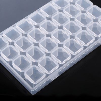 28 Slot Pill Organizer Tablet Container Clear Pill Case Holder Clear Plastic 28 Slots Adjustable Tablet Medicine Pill Jewelry Craft Storage Organizer Box Container Vitamin Boxes