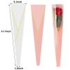 100pcs Single Rose Sleeve Flower Wrapping Bags Single Flower Packaging Bags Waterproof Single Flower Wrapping Bags Gold Edge Flower Bouquet Sleeve for Mother's Day Wedding Bouquet Valentine's Gifts view 2