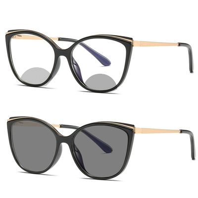 willochra Transition Photochromic bifocal Cat Eye Progressive Multifocal Presbyopic Reading Glasses Sunglasses for Women Readers (black, 1.5, multiplier_x)