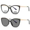 willochra Transition Photochromic bifocal Cat Eye Progressive Multifocal Presbyopic Reading Glasses Sunglasses for Women Readers (black, 3, multiplier_x) view 1