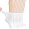 Hugh Ugoli Diabetic Socks for Women, Super Soft & Thin Ankle Socks, Wide & Loose, Non-Binding Top & Seamless Toe, 8 Pairs, White, Shoe Size: 10-12 view 1