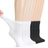 Hugh Ugoli Diabetic Socks for Women, Super Soft, Thin, Rayon Ankle Socks, Wide & Loose, Non-Binding Top & Seamless Toe, 8 Pairs, Charcoal/White, Shoe Size: 6-9 view 1