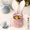 3PCS Easter Bunny Bag,Easter Bunny Candy Gift Bags,Candy Bag Easter Decoration,Velvet Bunny Easter Treat Bags,Easter Egg Hunt Bags,Rabbit Easter Goodie Bags,Easter Bunny Ear Drawstring Bags view 2