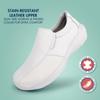 Hawkwell Pro Women's Nursing Shoes for Bunions Lightweight Slip Resistant Orthotic Work Shoes Ideal for Foot Pain Relief, White Leather,7 M US view 4